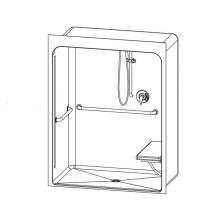 Aquatic AC003686-X2LBSL-WH - 6036BFSCMA Alcove Shower