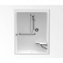 Aquatic AC003576-X2LBR-WH - 6030CFS Alcove Shower