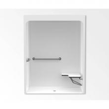 Aquatic AC003575-X2LBL-WH - 6030BFSC Alcove Shower