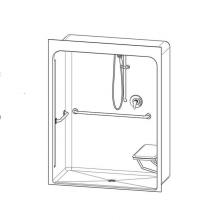 Aquatic AC003670-X2LBSL-WH - 6030BFSCMA Alcove Shower