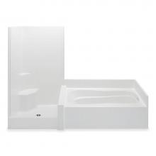 Aquatic 114HGS2PLWP-WH - Darsey 114Hgs 2-Pc Gelcoat Tub & Shwr Whirlpool With Seat