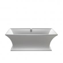 MTI Baths S137B-WH-GL - Intarcia Sculpturestone Freestanding W/Pedestal Soaker - Gloss White (67X40)