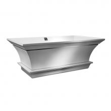 MTI Baths S137C-WH-GL - Intarcia Sculpturestone Freestanding W/Inverted Pedestal Soaker - Gloss White (67X40)