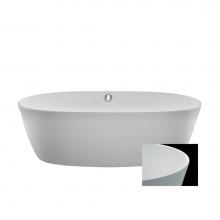 MTI Baths S140BR-WH-GL - Elena Sculpturestone Freestanding Rolled Rim W/Pedestal  Soaker - Gloss White (66X31.75)