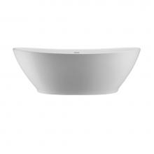 MTI Baths S193GL-WH - ELISE SCULPTURESTONE FREESTANDING INTEGRAL PEDESTAL SOAKER - GLOSS WHITE (72.875X37)