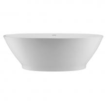 MTI Baths S196-WH-GL - Alissa Sculpturestone Freestanding/Undermount Soaker - Gloss White (71.5X37)