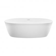 MTI Baths S220RGL-WH - ELENA SCULPTURESTONE FREESTANDING ROLLED RIM SOAKER - GLOSS WHITE (65X32)