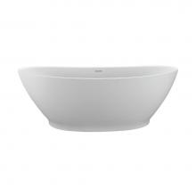 MTI Baths S233GL-WH - ELISE SCULPTURESTONE FREESTANDING INTEGRAL PEDESTAL SOAKER - GLOSS WHITE (67.5X36.5)