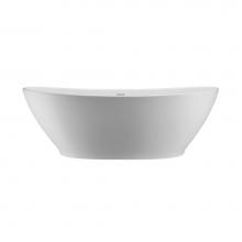 MTI Baths S235GL-WH - ELISE SCULPTURESTONE FREESTANDING INTEGRAL PEDESTAL SOAKER - GLOSS WHITE (73.25X42.5)