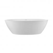 MTI Baths S244AGL-WH - ALISSA SCULPTURESTONE FREESTANDING/UNDERMOUNT SOAKER - GLOSS WHITE (70.5x37)