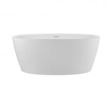 MTI Baths S245RGL-WH - ELENA SCULPTURESTONE FREESTANDING ROLLED RIM SOAKER - GLOSS WHITE (58X32)