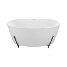 MTI Baths S245CF-WH-MT - ELENA SCULPTURESTONE FREESTANDING FLAT RIM W/CRADLE SOAKER - MATTE WHITE (58X32)