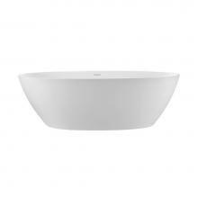 MTI Baths S249BGL-WH - ALISSA SCULPTURESTONE W/BASE FREESTANDING/UNDERMOUNT SOAKER - GLOSS WHITE (61X36)