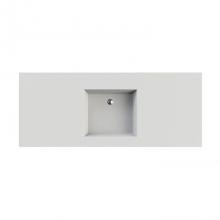MTI Baths C801D68GL-BI - PETRA 1 SCULPTURESTONE COUNTER SINK DOUBLE BOWL  UP TO 68'' - GLOSS BISCUIT