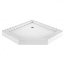 MTI Baths SB42NA-BO - 42X42 Neo Angle Bone Center Drain Shower Base W/ 2-Sided Integral Tile Flange