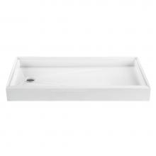 MTI Baths SB6032-BO-LH - 60X32 Bone Left Hand Drain Shower Base W/ 3-Sided Integral Tile Flange