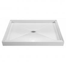 MTI Baths SB6036CD-BO - 60X36 Bone Center Drain Shower Base 60'' Threshold W/ 3-Sided Integral Tile Flange