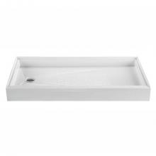 MTI Baths SB6030-BO-LH - 60X30 Bone Left Hand Drain Shower Base W/ 3-Sided Integral Tile Flange