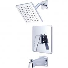 Olympia T-2394-6 - TUB and SHWR TRIM SET-LVR HDL COMBO DVR TUB SPT W/ESCUTCHEON SINGLE FUNC 6'' SQUARE SHWR