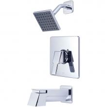Olympia T-2398 - TUB and SHWR TRIM SET-LVR HDL EXT. COMBO DVR TUB SPT W/ESCUTCHEON SINGLE FUNC 4'' SQUARE