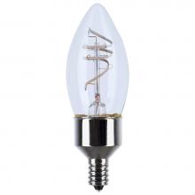 Satco S11525 - 4 Watt LED - Flex Gray Coil Filament - B11 - Candelabra Base - 2700K CCT - Clear - 120 Volt