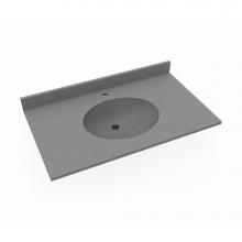 Swan VT01937.203 - VT1B1937 Ellipse 19 x 37 Single Bowl Vanity Top in Ash Gray