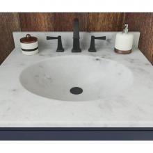 Swan VT02225.221 - VT1B2225 Ellipse 22 x 25 Single Bowl Vanity Top in Carrara