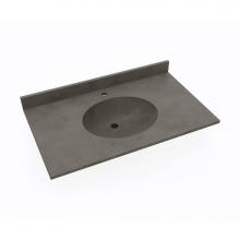 Swan VT01937.209 - VT1B1937 Ellipse 19 x 37 Single Bowl Vanity Top in Charcoal Gray