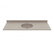 Swan VC02261.218 - VC1B2261 Ellipse 22 x 61 Single Bowl Vanity Top in Limestone