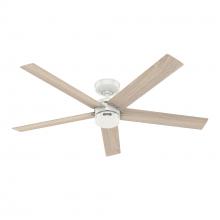 Hunter 52929 - Hunter 52 inch Burton Fresh White Damp Rated Ceiling Fan and Wall Control