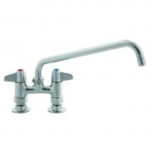 T&S Brass 5F-4DLS12A - 4'' Deck Mount Faucet, 12'' Swing Nozzle, 2.2 GPM Aerator, Lever Handles, Supp