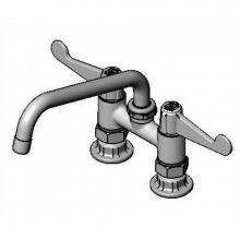 T&S Brass 5F-4DWS08 - Equip 4'' Deck Mount Swivel Base Fct, 8'' Swing Nozzle, Wrist Handles & Su