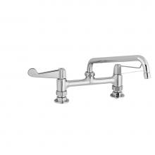 T&S Brass 5F-8DWS10 - equip 8'' Deck Mount Faucet, Wrist Handles, 10'' Swing Nozzle & 1/2'&