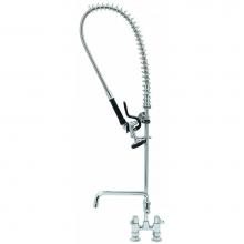 T&S Brass 5PR-4D12 - Equip Pre-Rinse, 4'' Deck Mount Base, Add-On Faucet w/ 12'' Swing Nozzle, 5SV