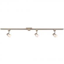 Galaxy Lighting 70335-4-3BN/WH - 4' Three Light Halogen Track Kit - Brushed Nickel w/ White Glass