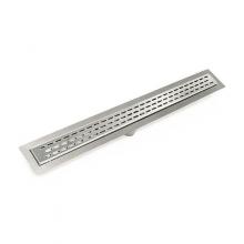 Infinity Drain FFED 6524 SS - 24'' FF Series Complete Kit with 2 1/2'' Perforated Offset Oval Grate in Satin