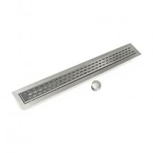 Infinity Drain FCBED 6542 SS - 42'' FCB Series Complete Kit with 2 1/2'' Perforated Offset Oval Grate in Sati