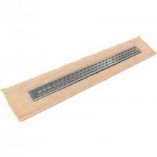 Infinity Drain FCSED 6532 SS - 32'' FCS Series Complete Kit with 2 1/2'' Perforated Offset Oval Grate in Sati