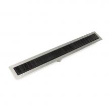 Infinity Drain FFIG 6548 BK - 48'' FF Series Complete Kit with 2 1/2'' Perforated Slotted Grate in Matte Bla