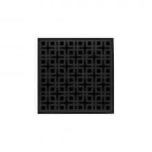 Infinity Drain KD 5-2I BK - 5'' x 5'' KD 5 Complete Kit with Link Pattern Decorative Plate in Matte Black