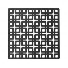 Infinity Drain KS 5 BK - 5'' x 5'' Link Pattern Decorative Plate for K 5, KD 5, KDB 5 in Matte Black