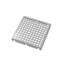 Infinity Drain LQ5-2 SS - 5''x5'' LQ5 Squares Pattern Strainer-2'' Throat in Satin Stainless