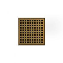 Infinity Drain LQD5 BS SB - 5'' x 5'' LQD 5 Squares Pattern Complete Kit in Satin Bronze with Stainless St