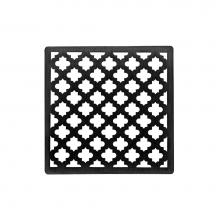 Infinity Drain MS 4 BK - 4'' x 4'' Moor Pattern Decorative Plate for M 4, MD 4, MDB 4 in Matte Black