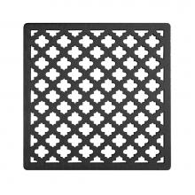 Infinity Drain MS 5 BK - 5'' x 5'' Moor Pattern Decorative Plate for M 5, MD 5, MDB 5 in Matte Black