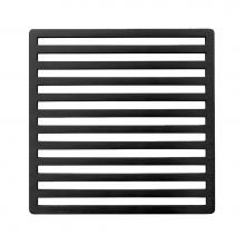 Infinity Drain NS 4 BK - 4'' x 4'' Lines Pattern Decorative Plate for N 4, ND 4, NDB 4 in Matte Black