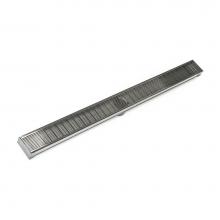 Infinity Drain S-LAG 6536 SS - 36'' S-PVC Series Low Profile Complete Kit with 2 1/2'' Wedge Wire Grate in Sa