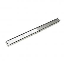 Infinity Drain S-LTIFAS 6560 SS - 60'' S-Stainless Steel Series Complete Kit with Low Profile Tile Insert Frame in Satin S