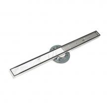 Infinity Drain STIF AS 9980-P SS - 80'' S-Stainless Steel Series High Flow Complete Kit with Tile Insert Frame in Satin Sta