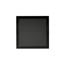 Infinity Drain TD 15-2P BK - 5'' x 5'' TD 15 Tile Insert Complete Kit in Matte Black with PVC Drain Body, 2